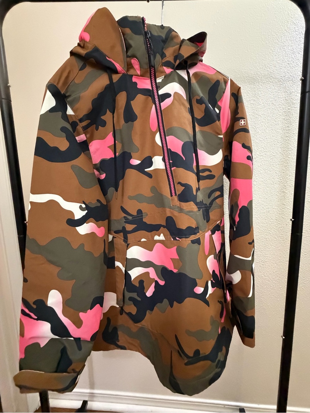 Swiss Tech Pink & Brown Camo Pullover Hoodie